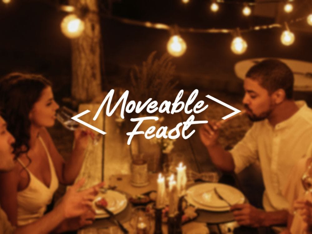 a group of people dining out