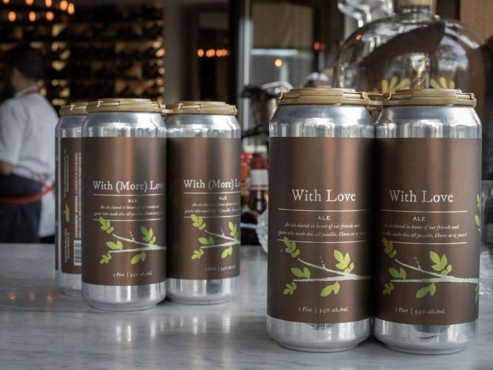 a group of cans on a counter