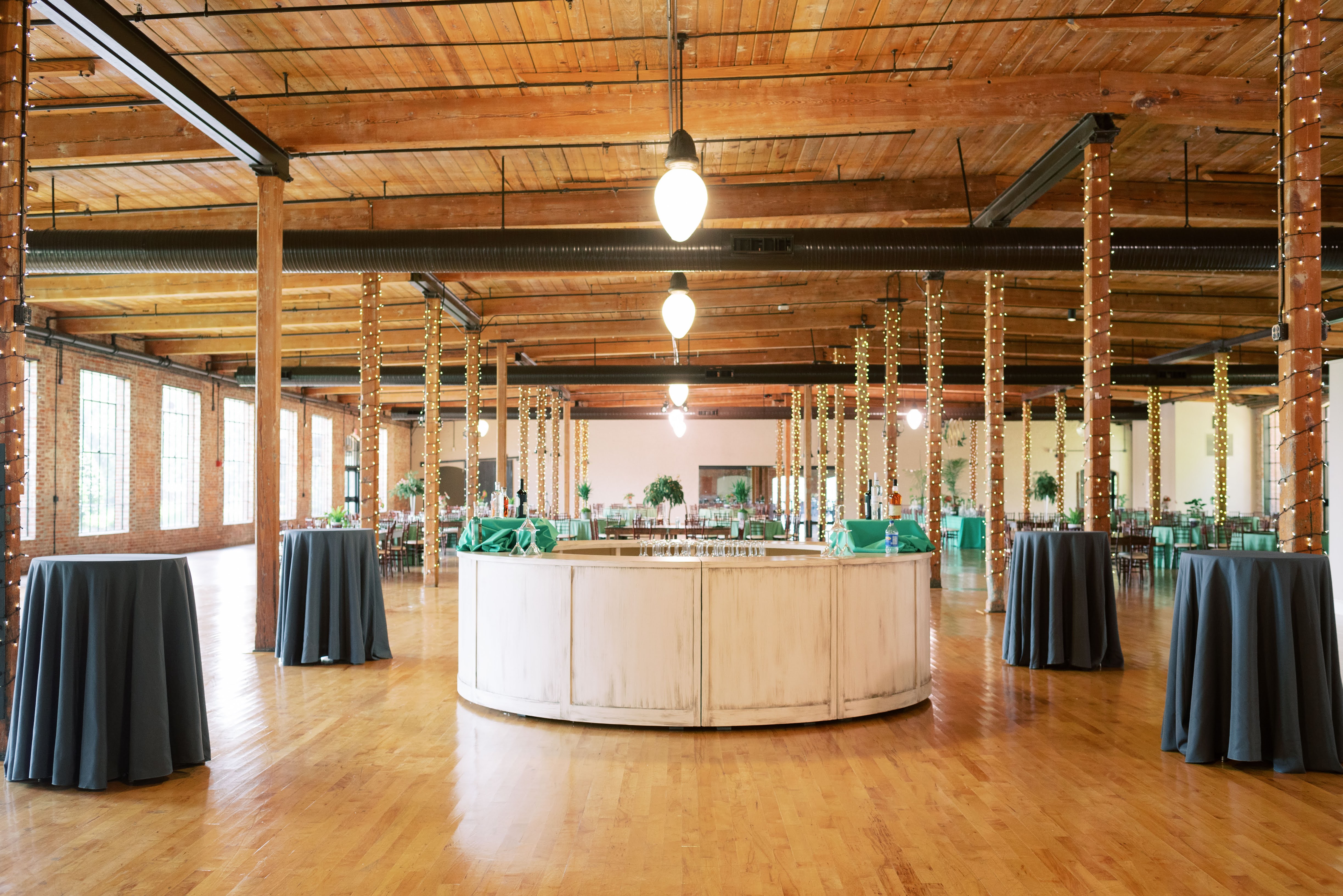 a room with a table and chairs