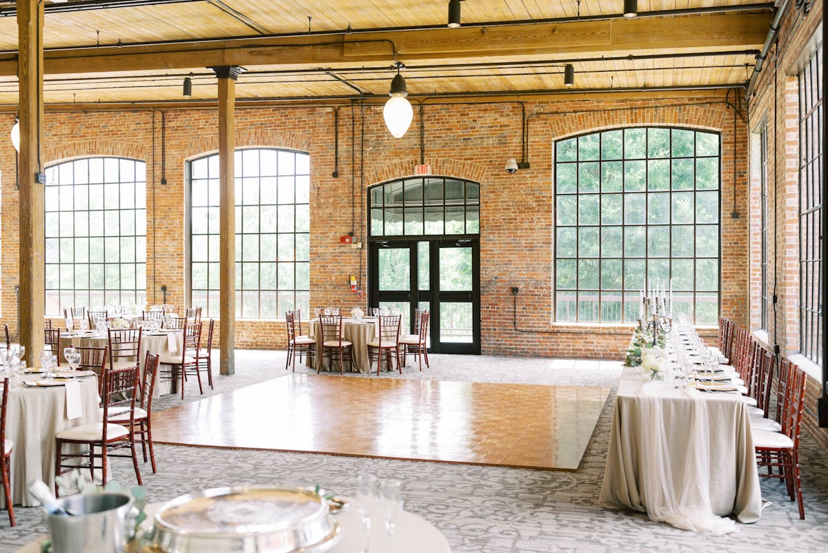 a room with a table and chairs