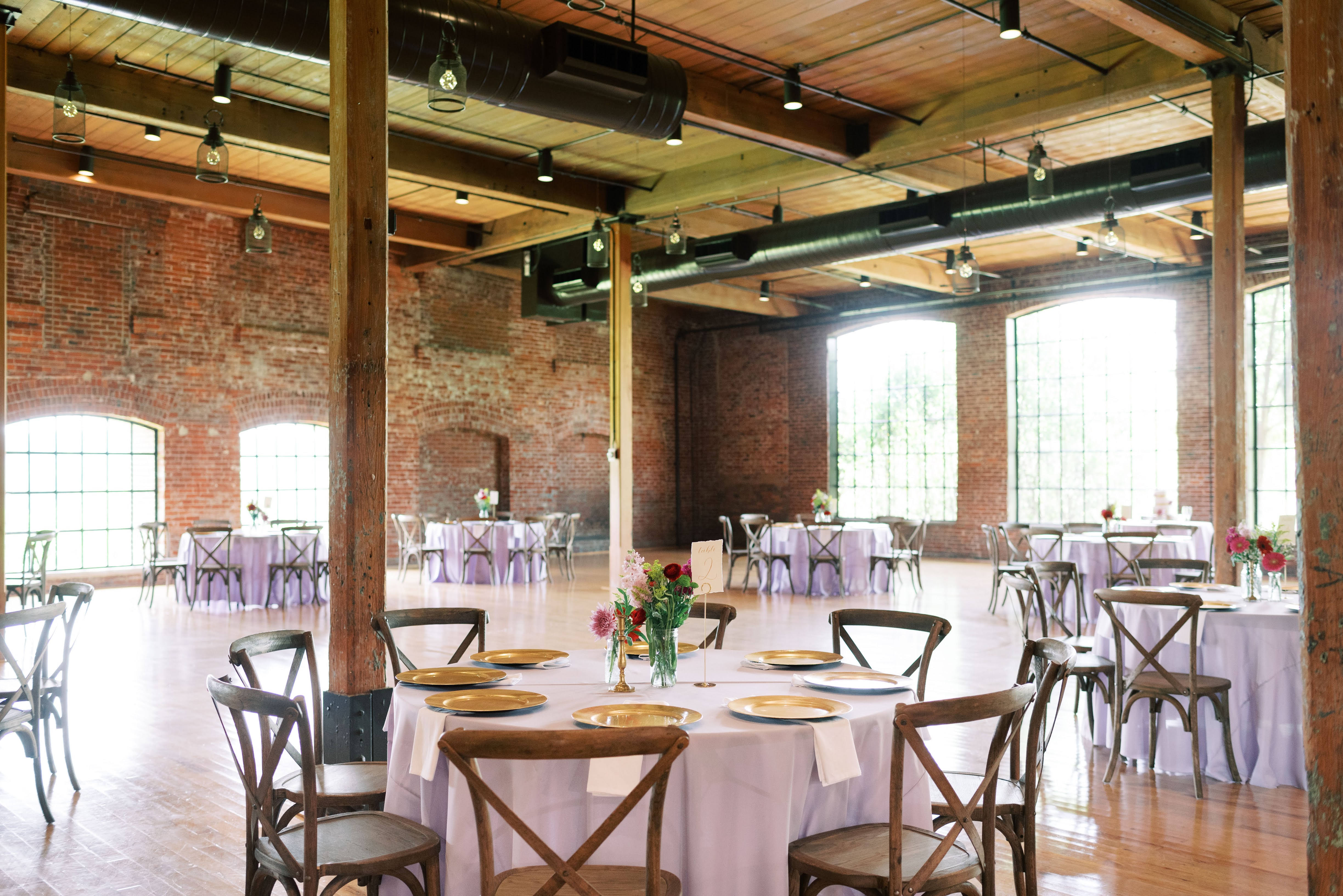 a room with a table and chairs