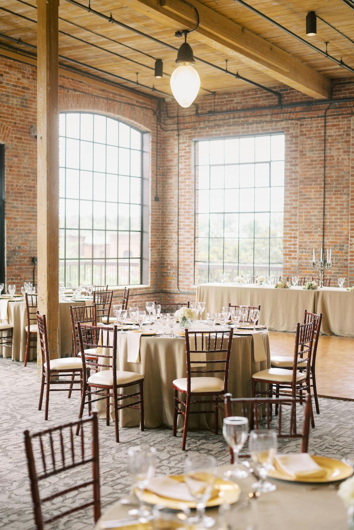 a room with a table and chairs