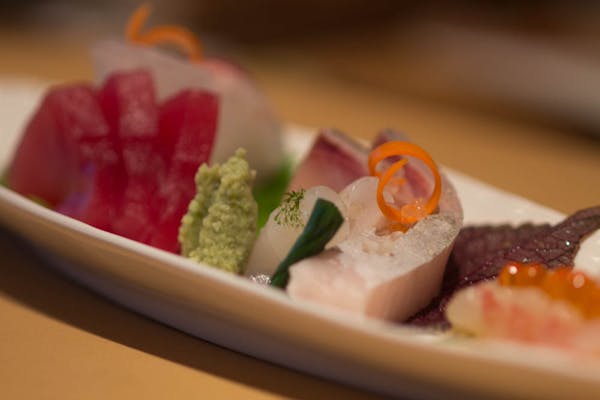 a close up of food on a plate
