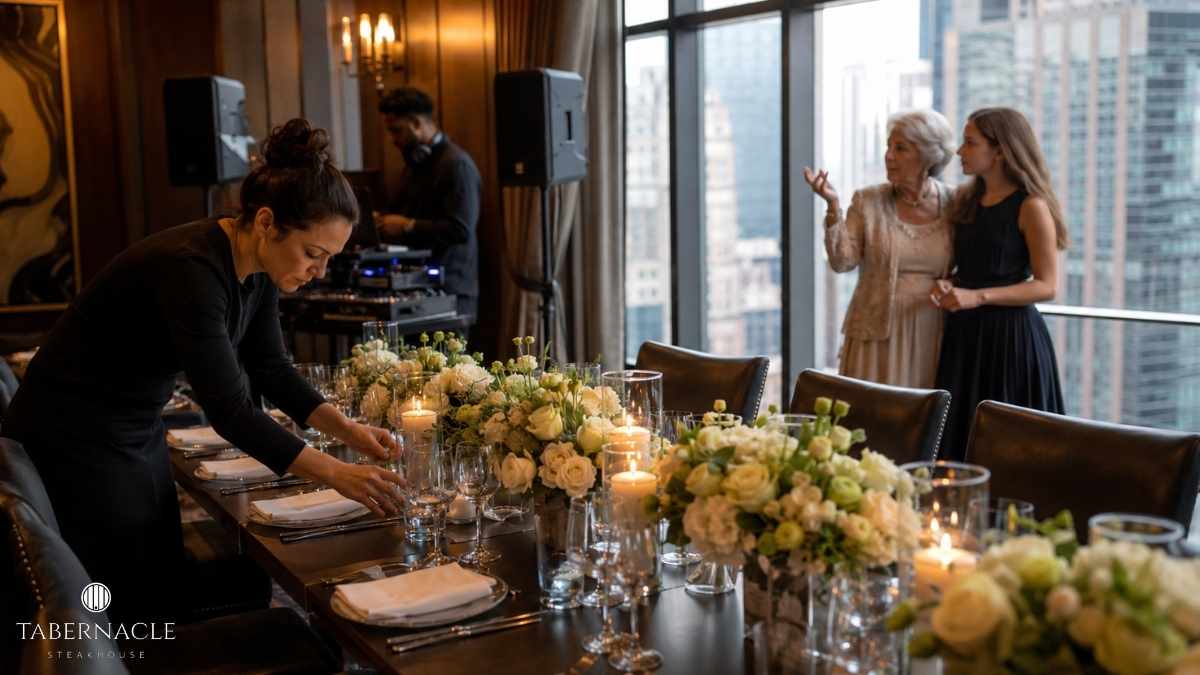 event-staff-setting-table-with-dj-and-skyline-view-in-background