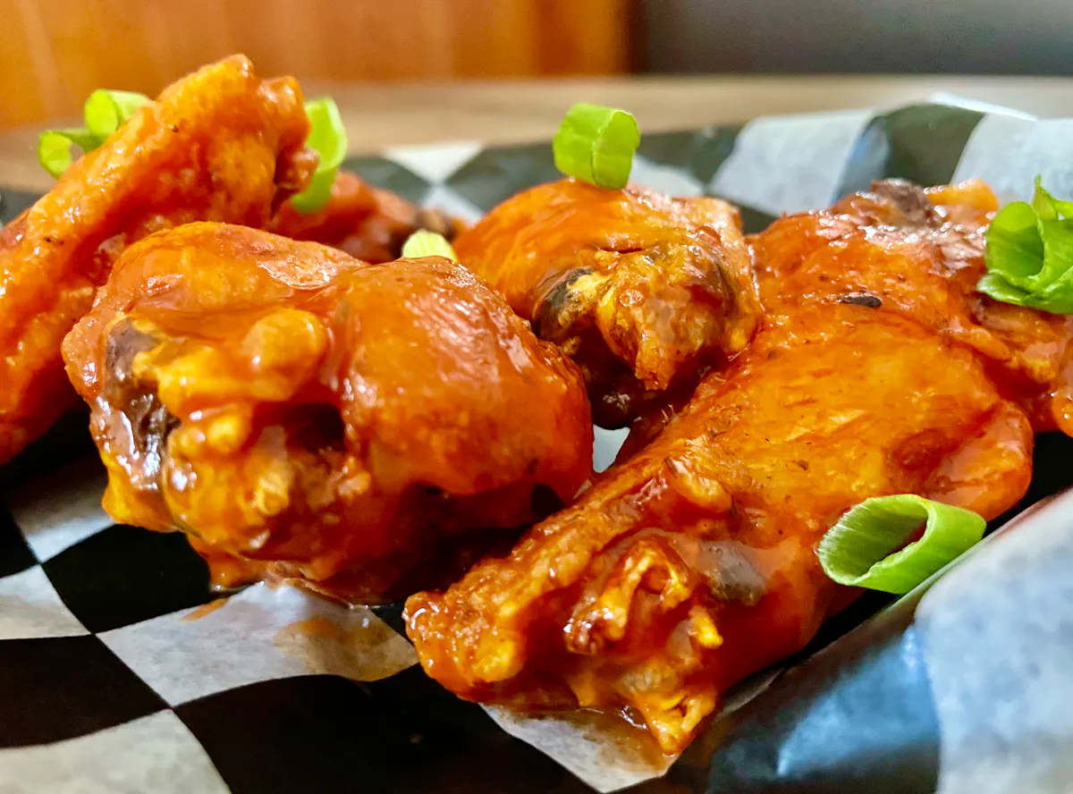 a close up of food