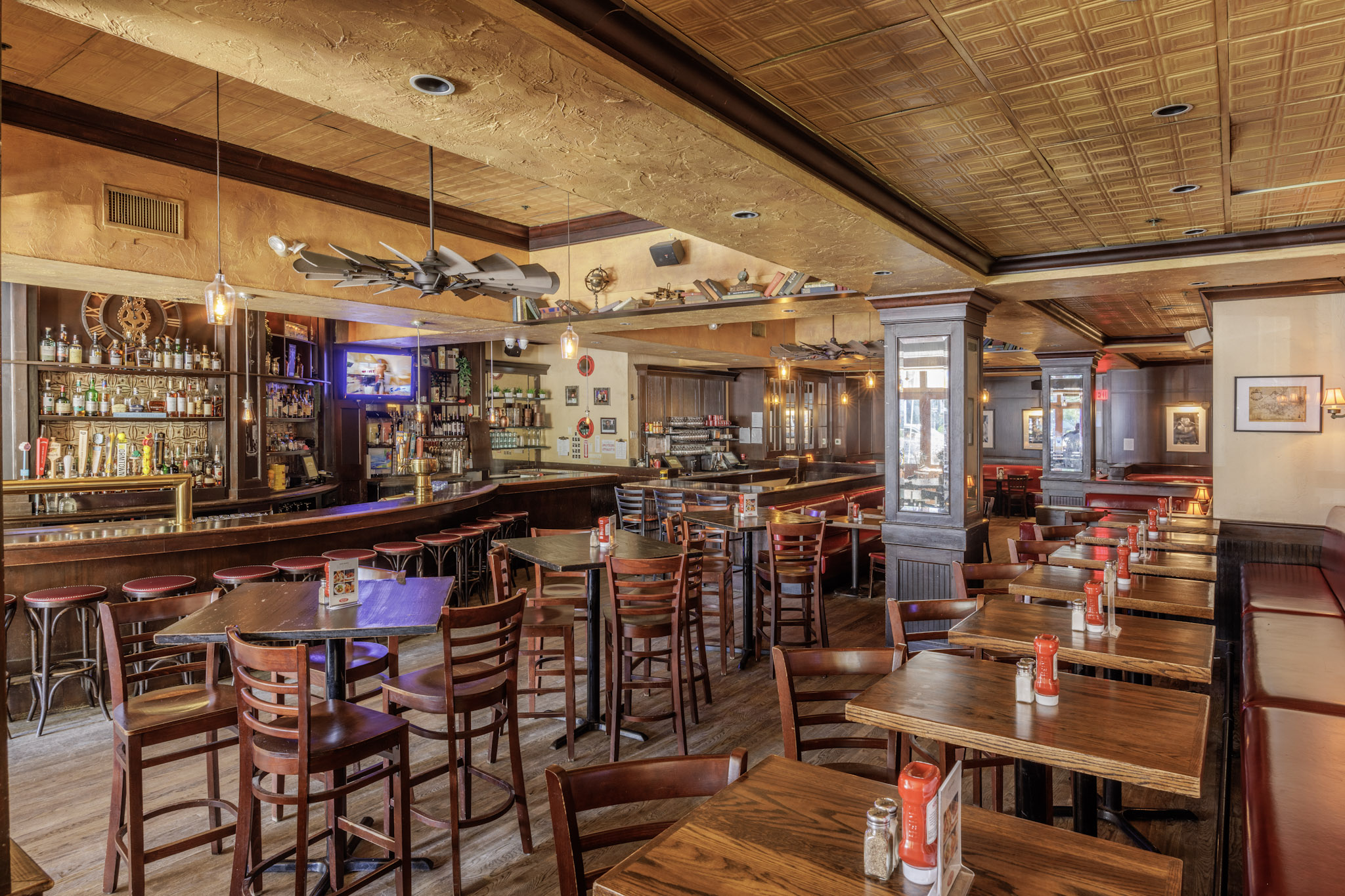 Upstairs dining room and bar