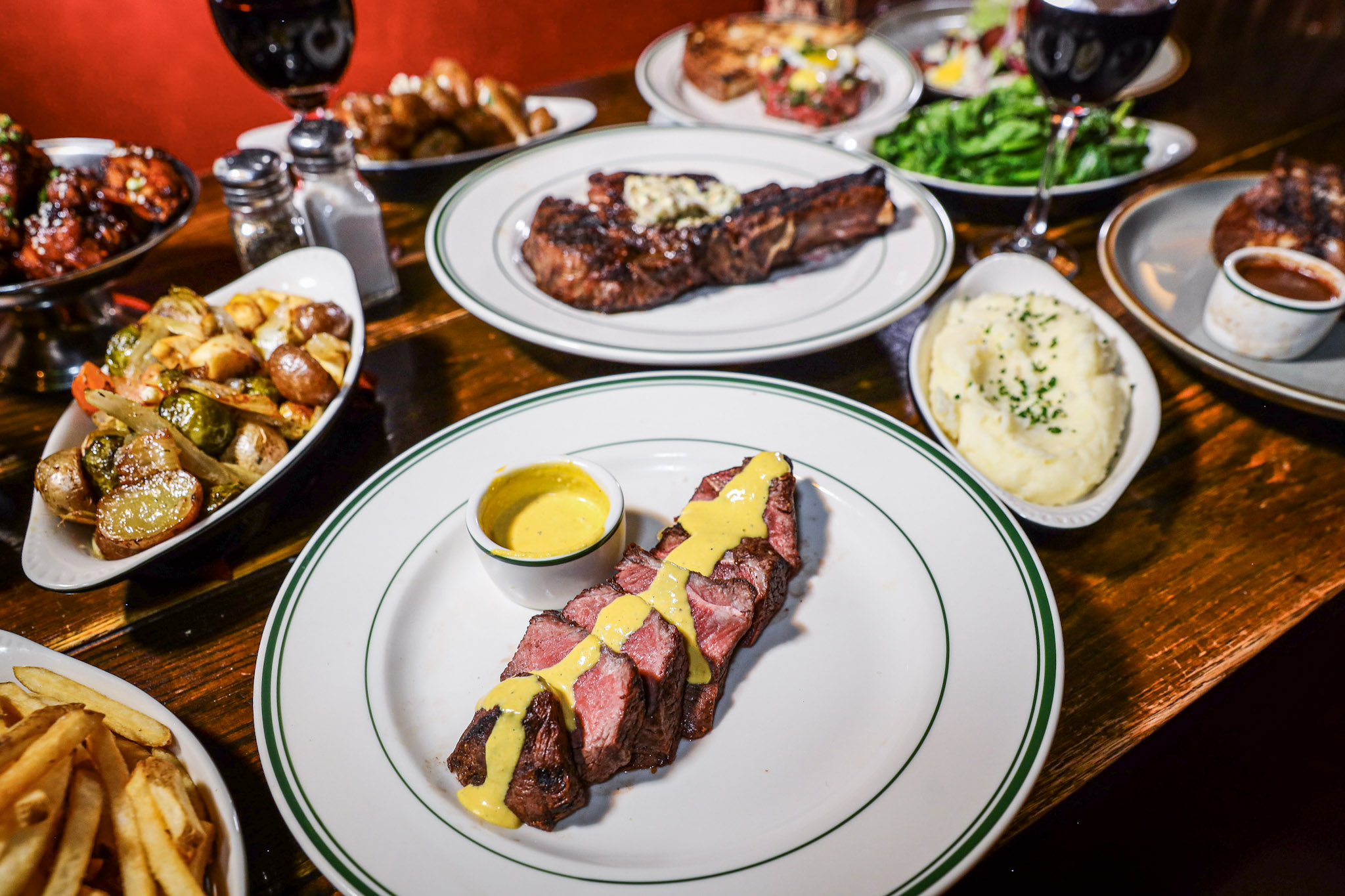 a table topped with plates of food on a plate