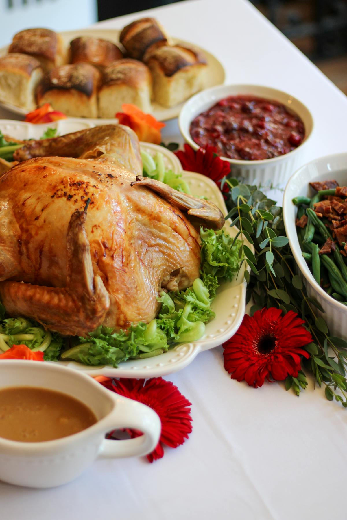 a platThanksgiving turkey to-go from Back Bay Social in Back Bay, Bostone of food on a table