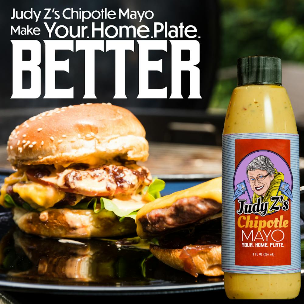 a sandwich sitting on top of a bottle