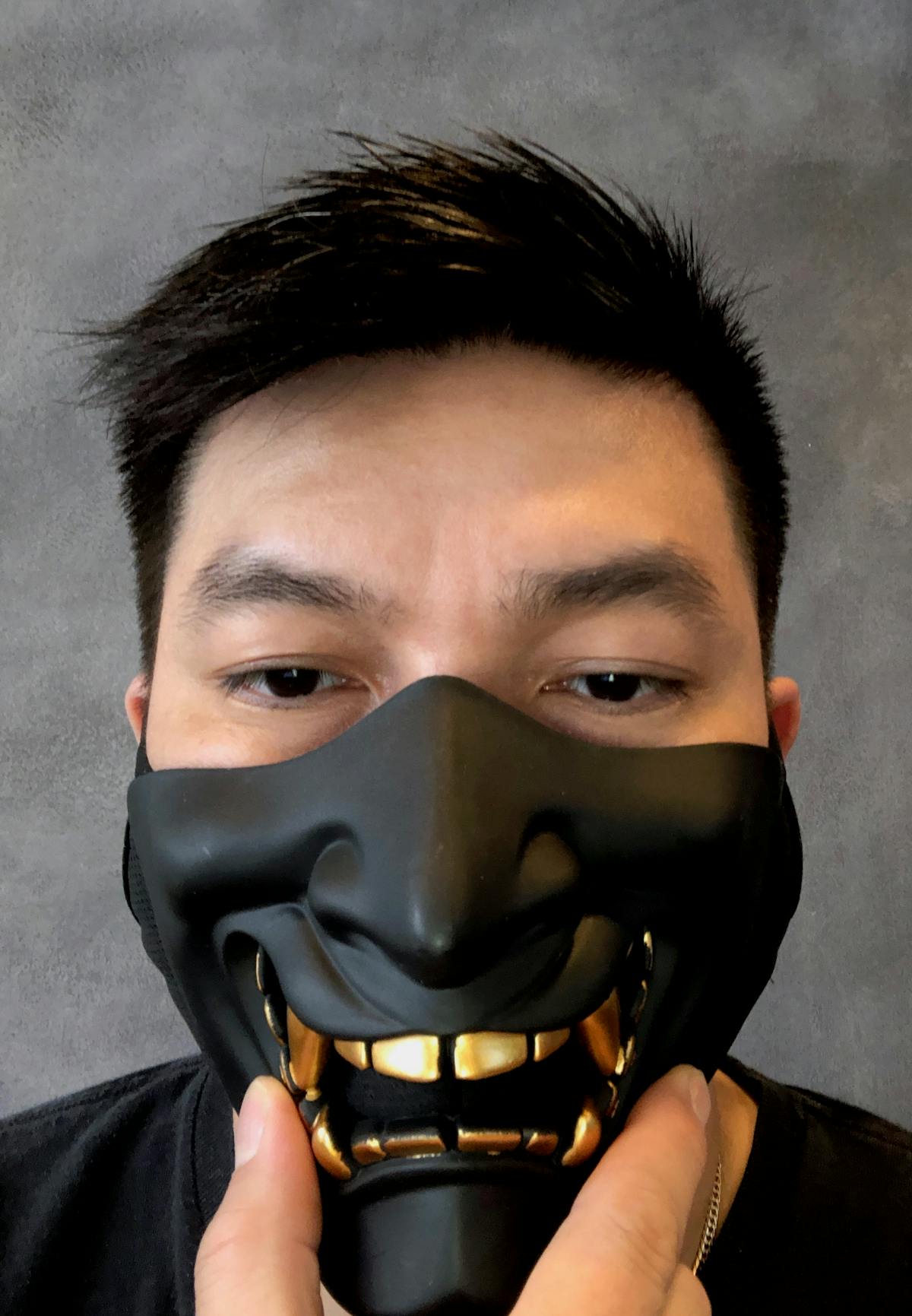 a person wearing a mask