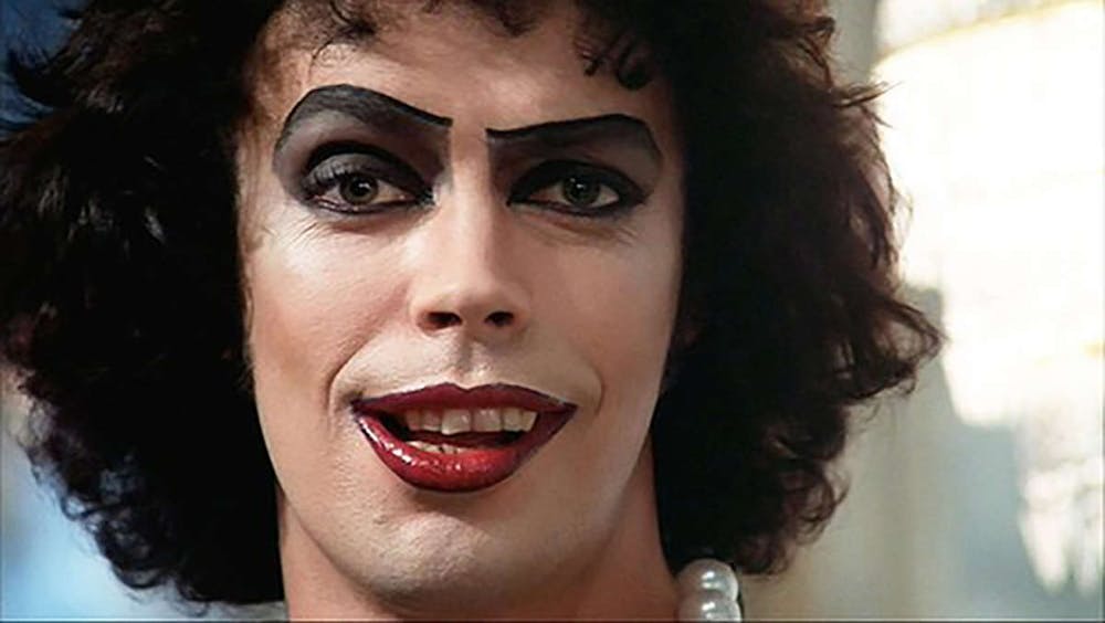 a close up of Tim Curry