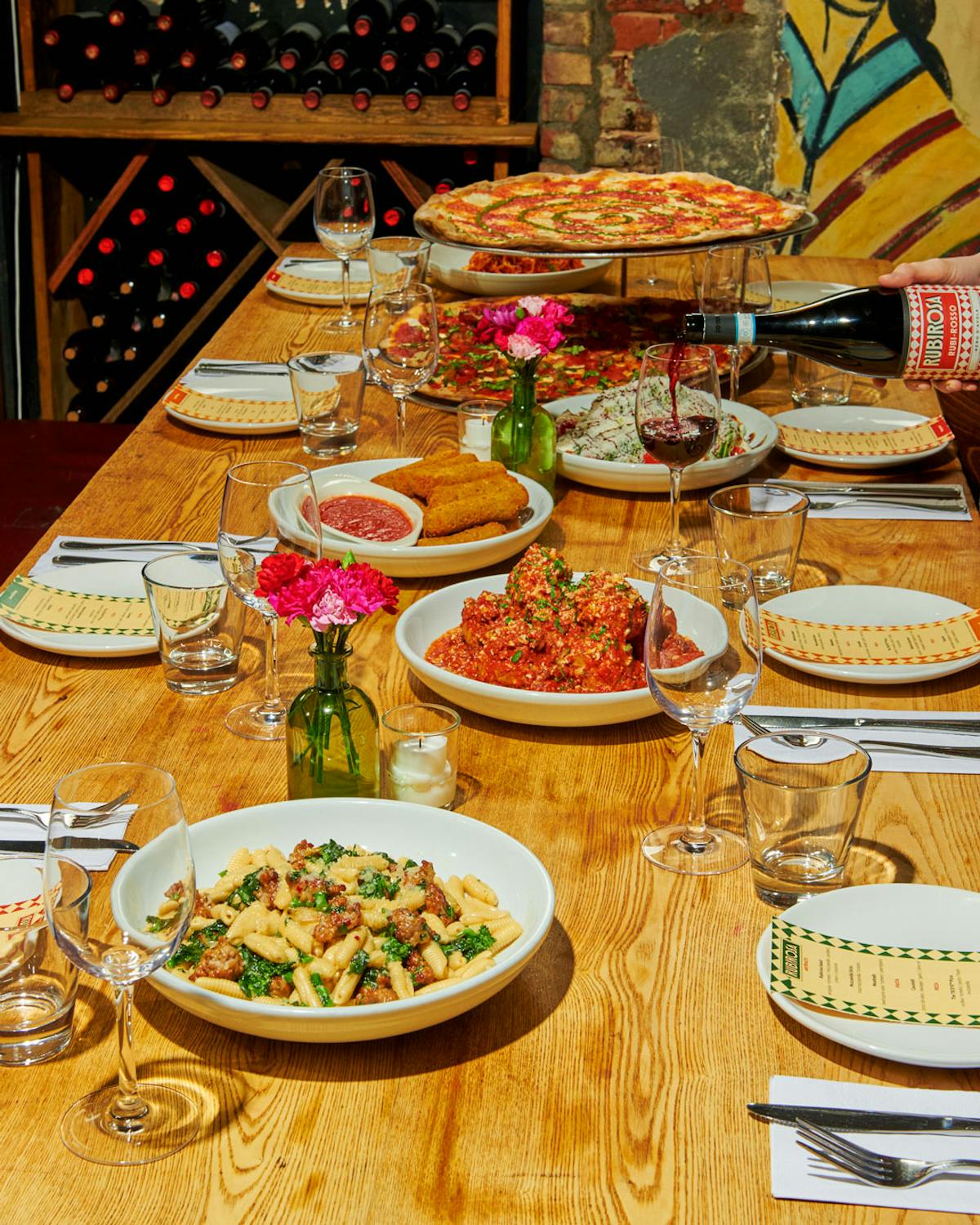 a table full of food