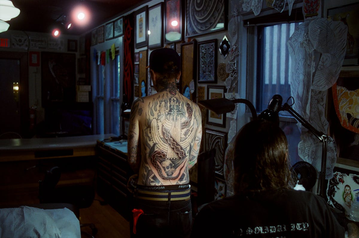 a group of people in a room