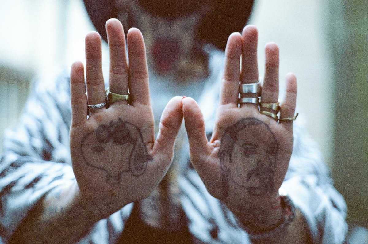a close up of a persons hand