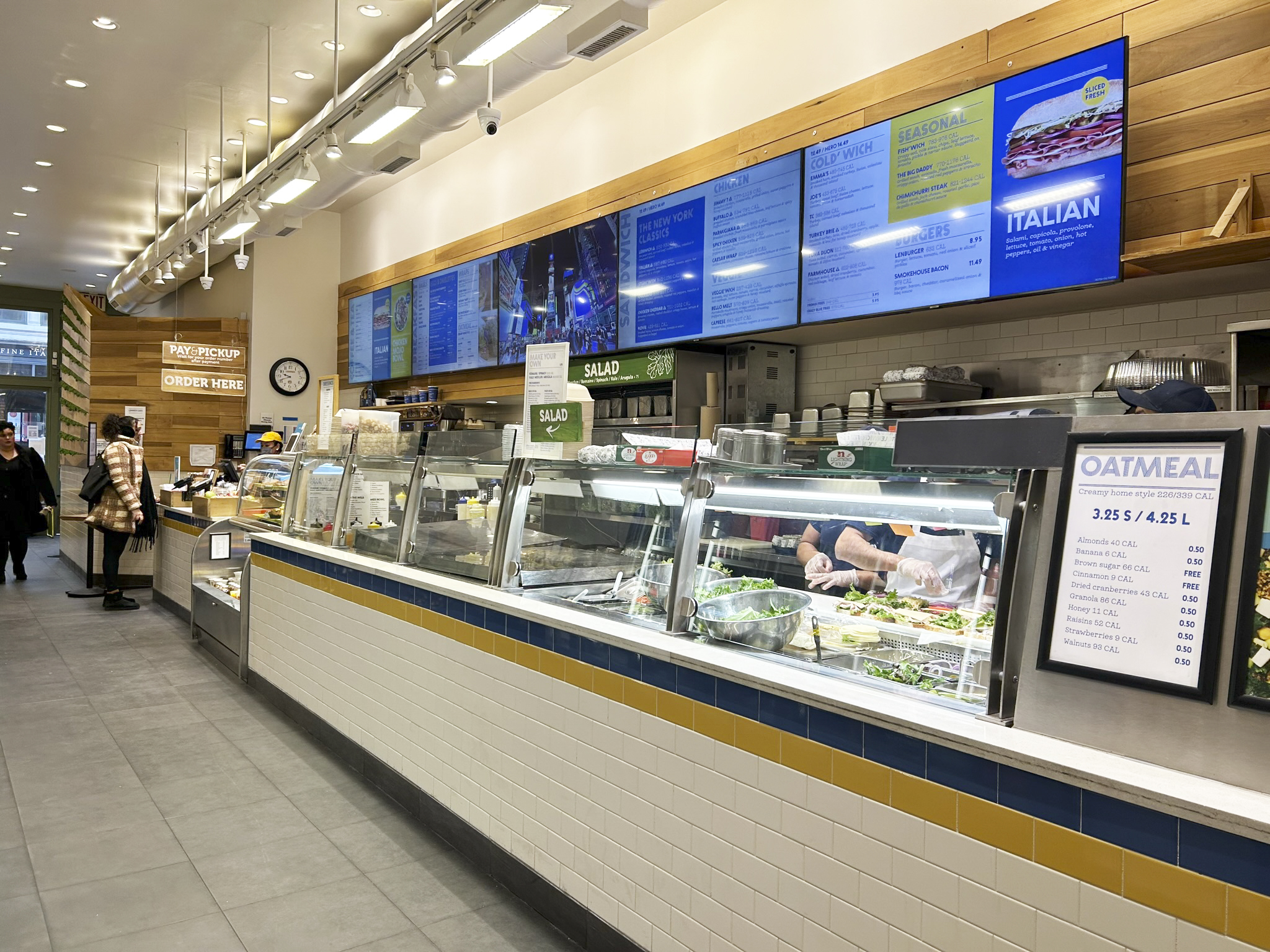 Indoor View of Menu Boards at Lenwich 23rd Street and Fifth Avenue 