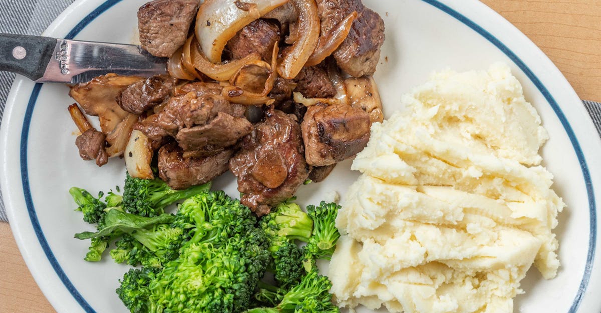 a plate of food with broccoli