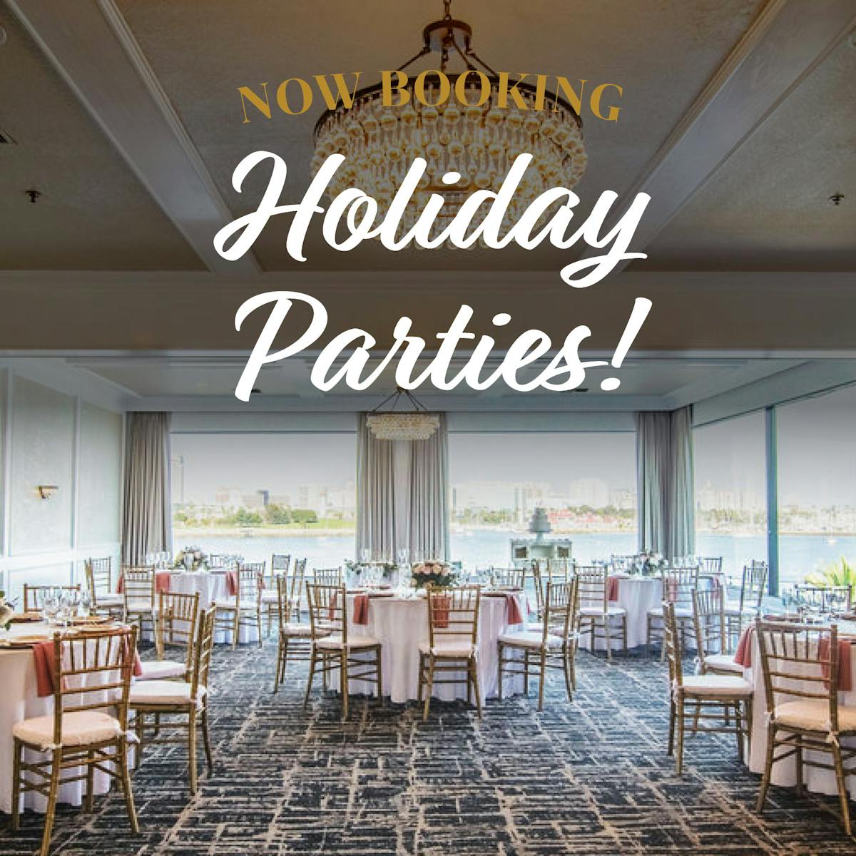 booking holiday parties room decor