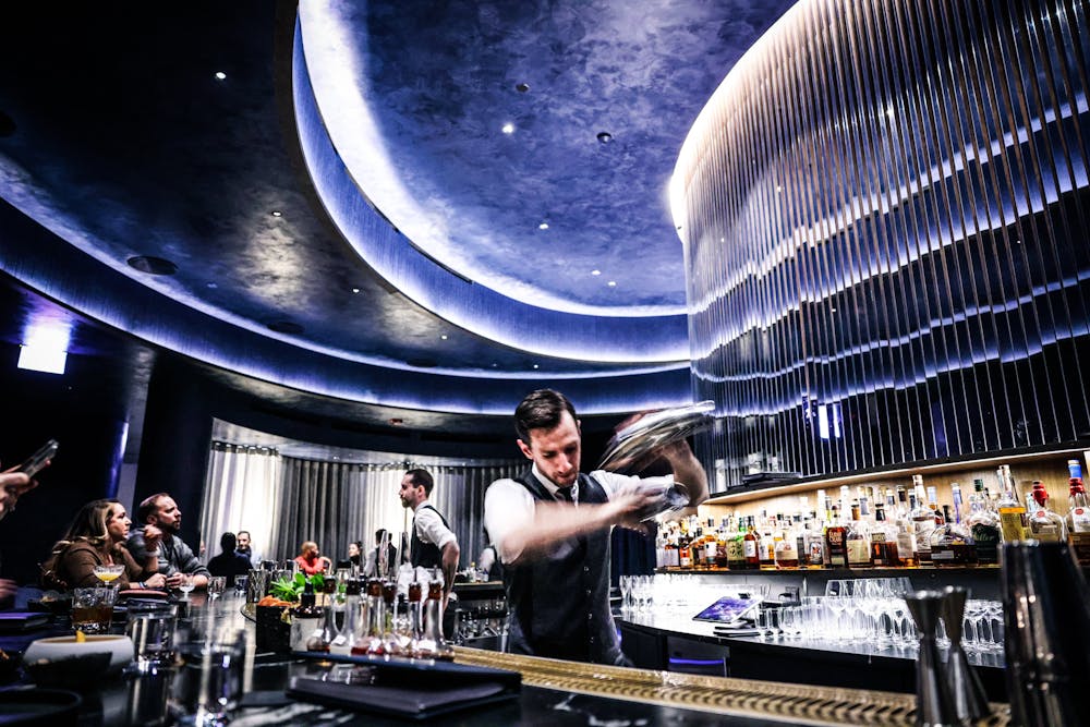 a person standing on a stage