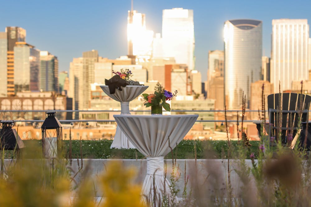 water next to the building