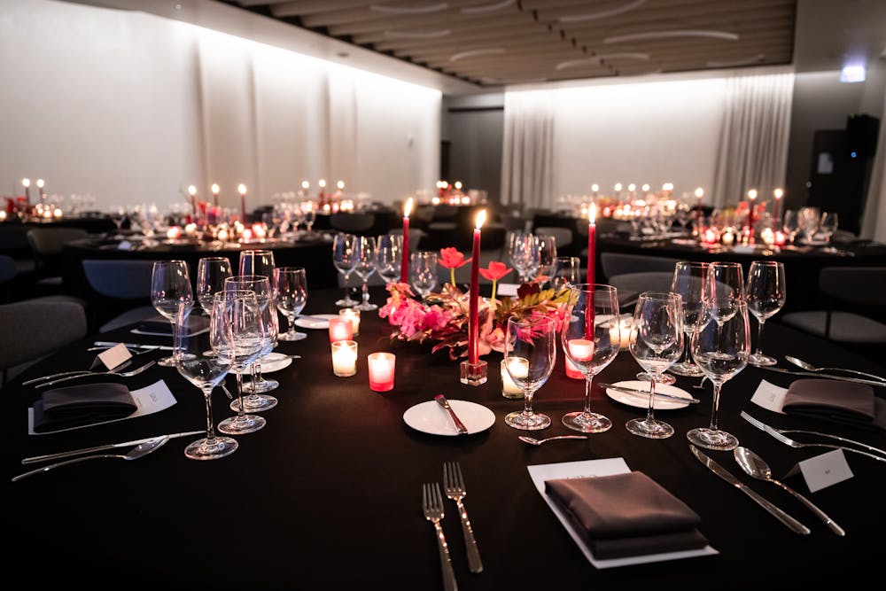 a table with wine glasses