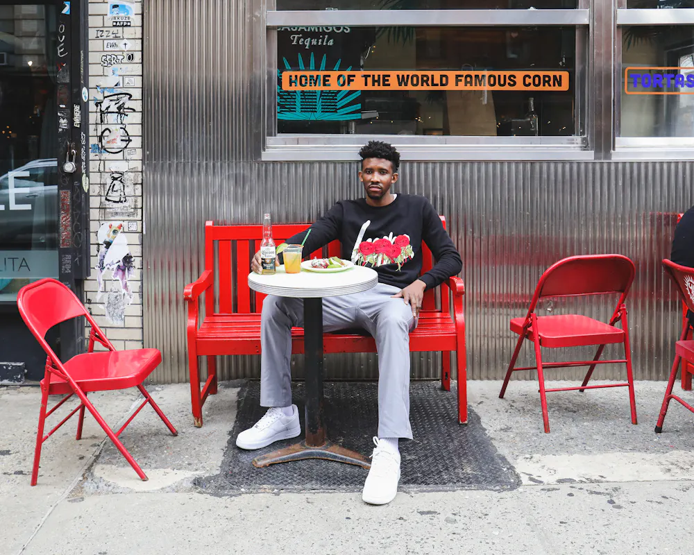 a man sitting in a chair