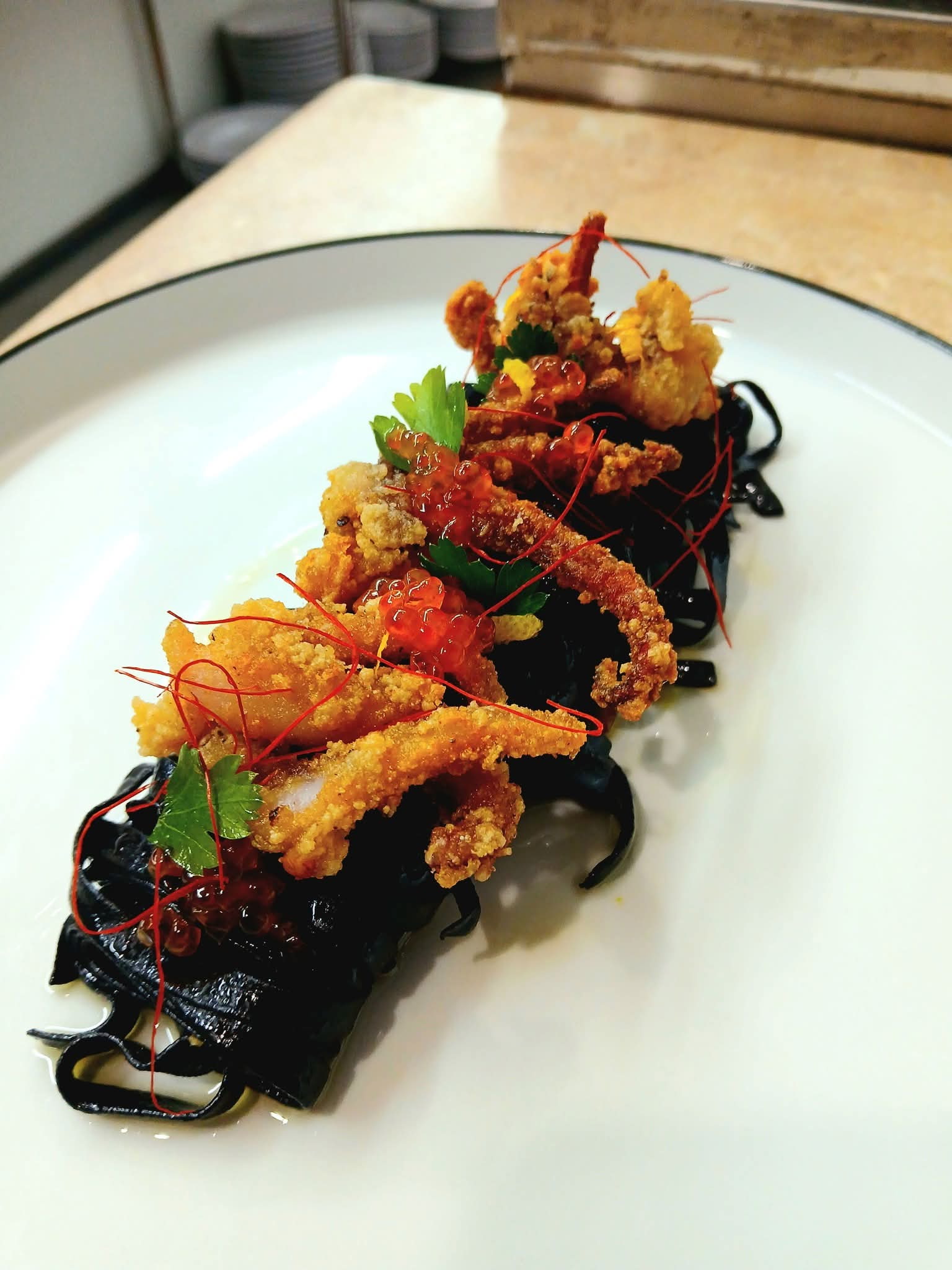 a plate of food on a table