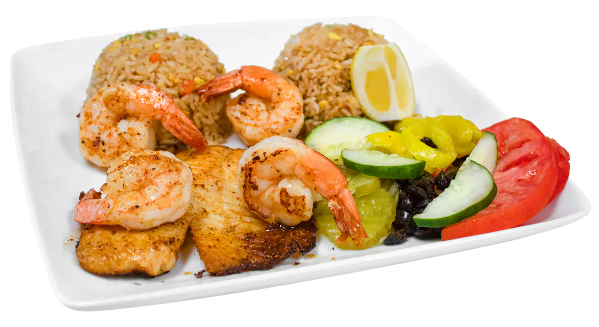 a box filled with different types of food on a plate