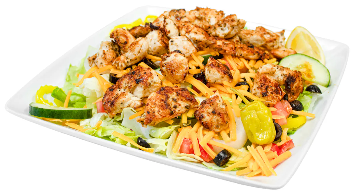 a plate full of food