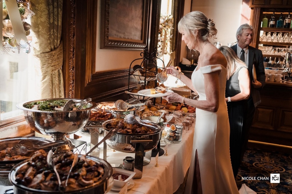 A generous and stunning buffet spread, set out in the Hampshire House Second Floor Baker Bar. Grab a plate and dig in!