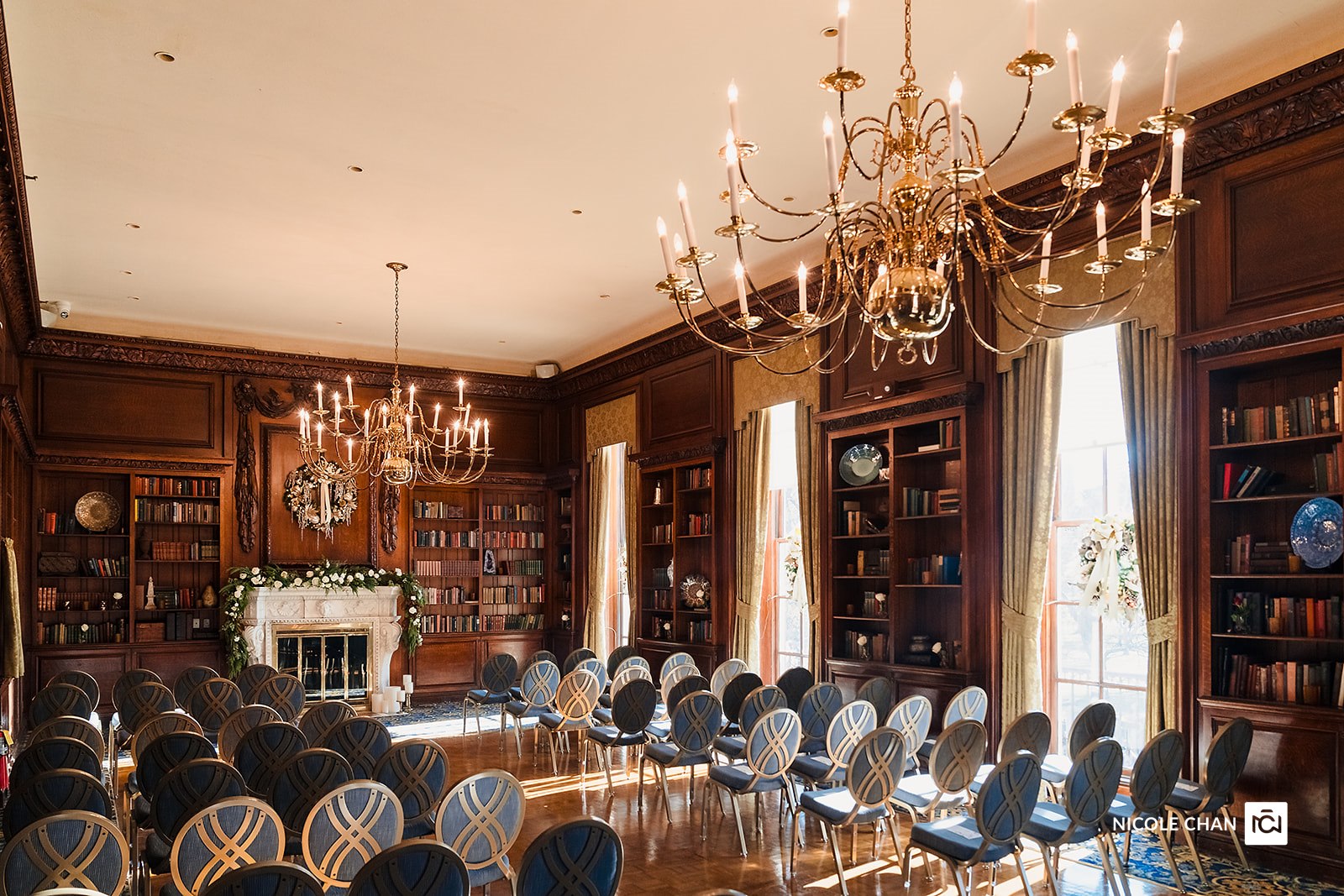 a group of people in a room