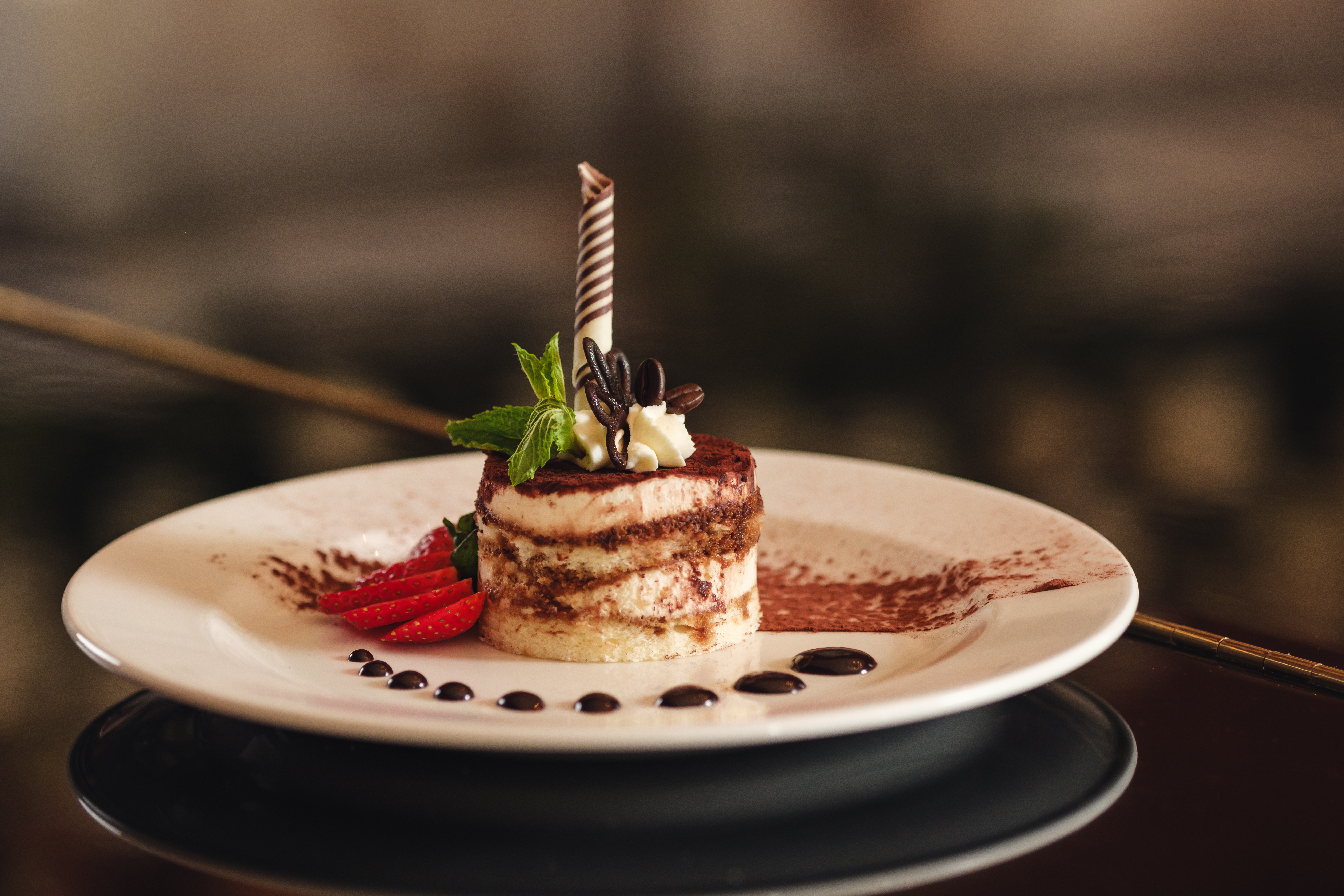 a piece of cake on a plate