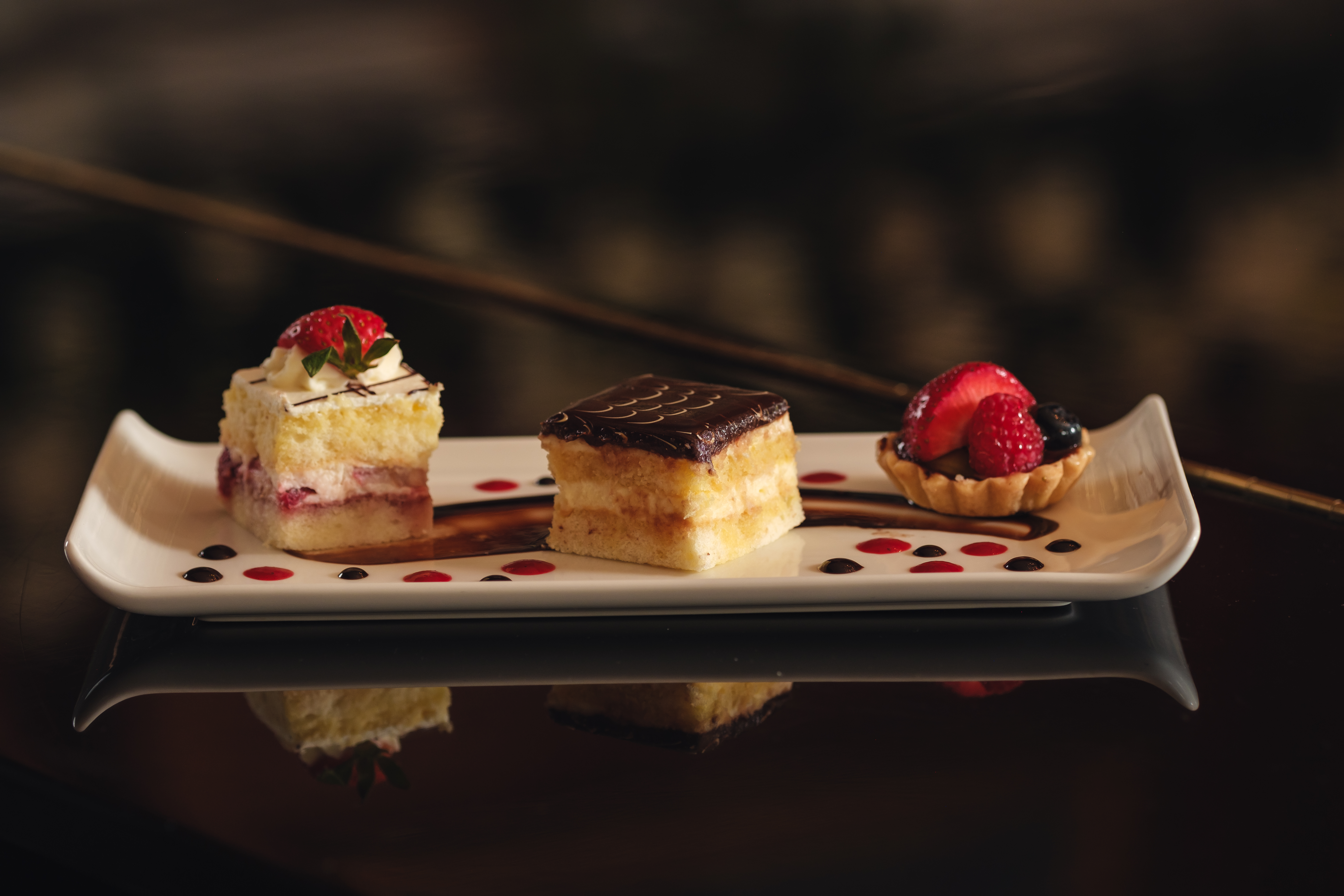 a piece of cake sitting on top of a table