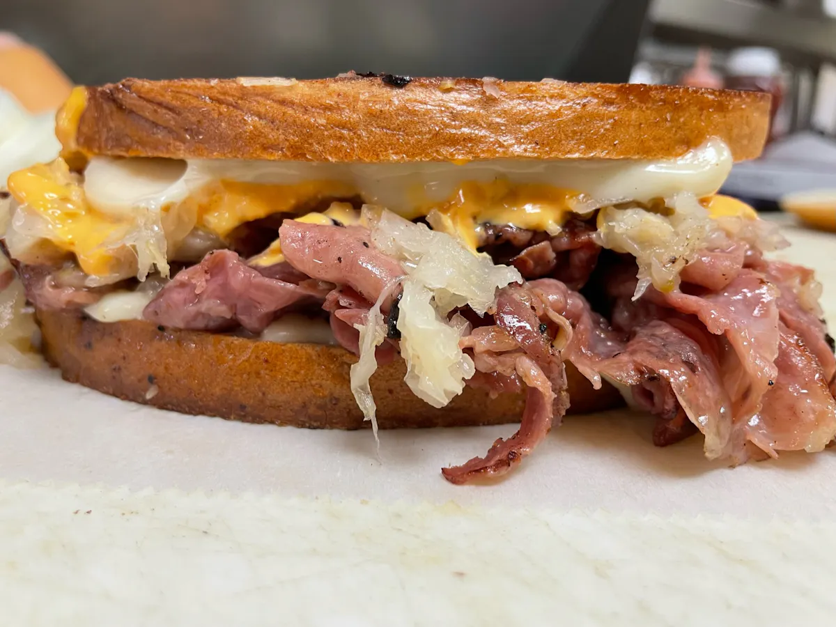 close up of sandwich