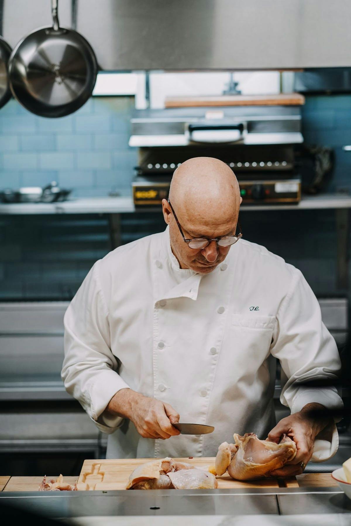a chef cooking