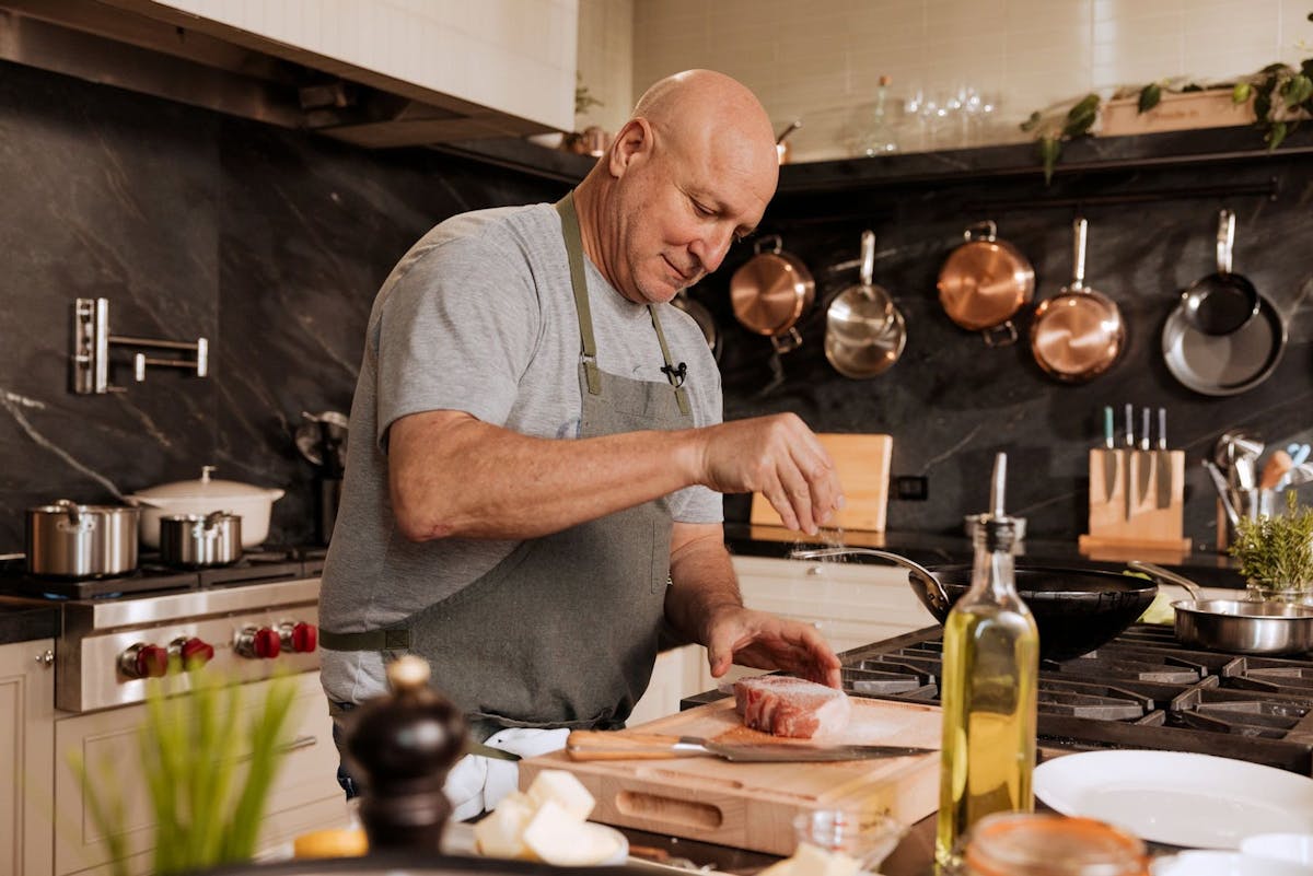 a man cooking