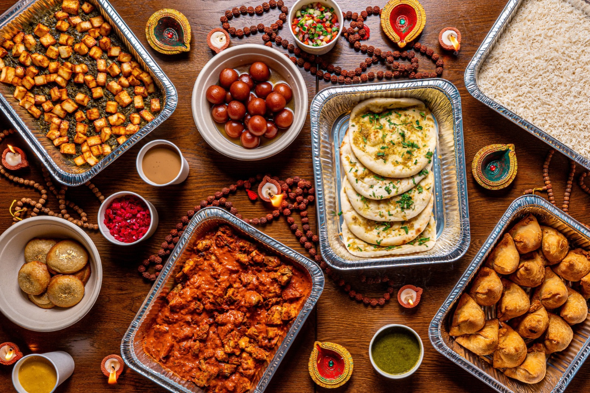 a table full of food