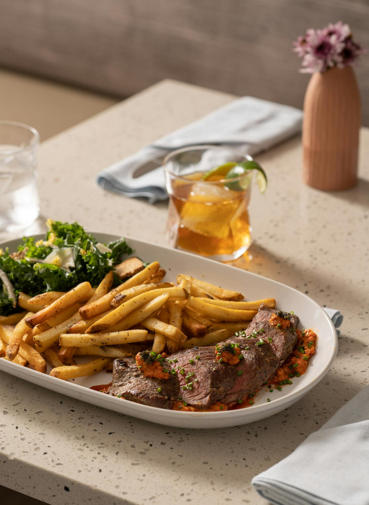 a plate of food on a table