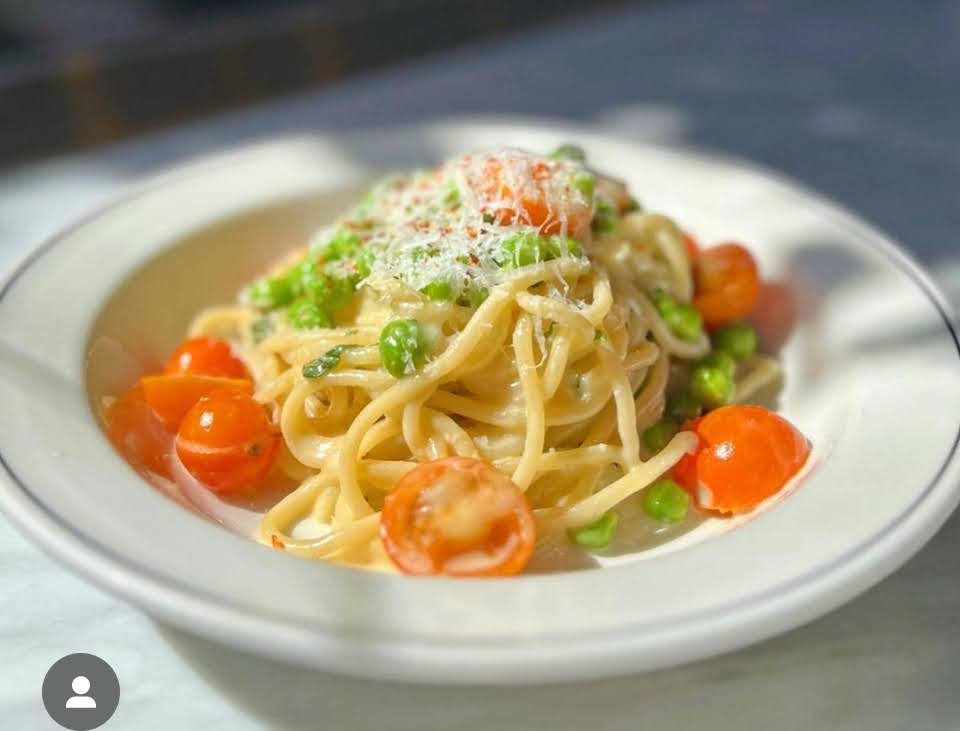 a plate of food with broccoli