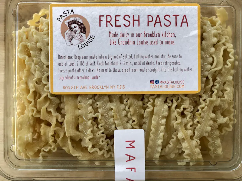 Fresh Mafaldine Pasta Louise Italian Restaurant in Park Slope, Brooklyn