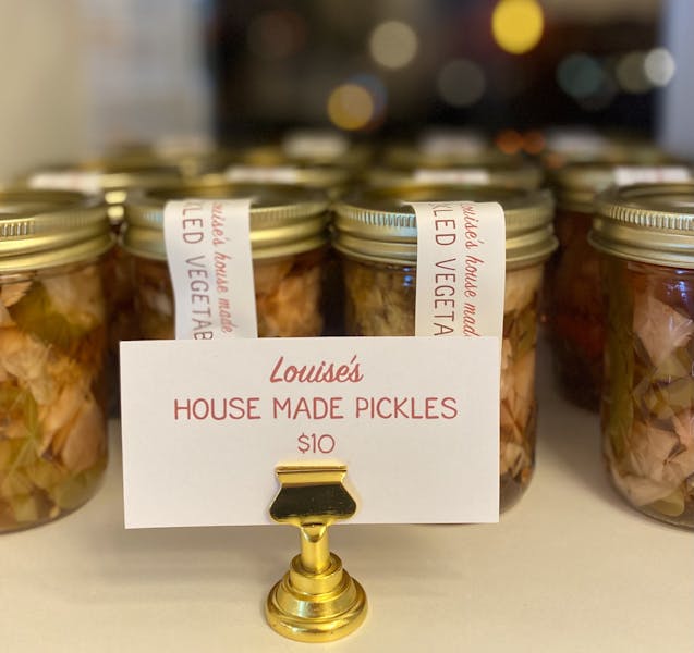 Seasonal Pickles Pasta Louise Italian Restaurant in Park Slope, Brooklyn