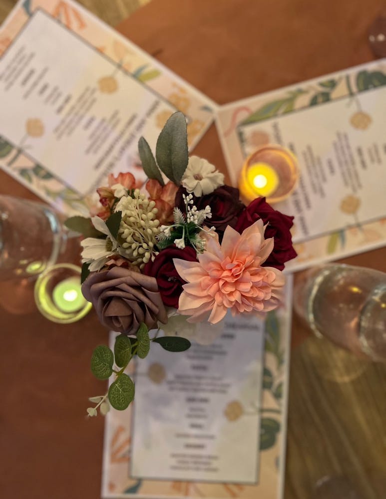 a vase of flowers on a table