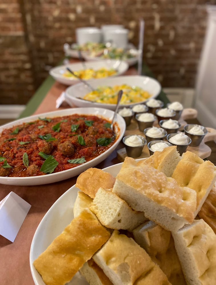 a tray of food on a plate