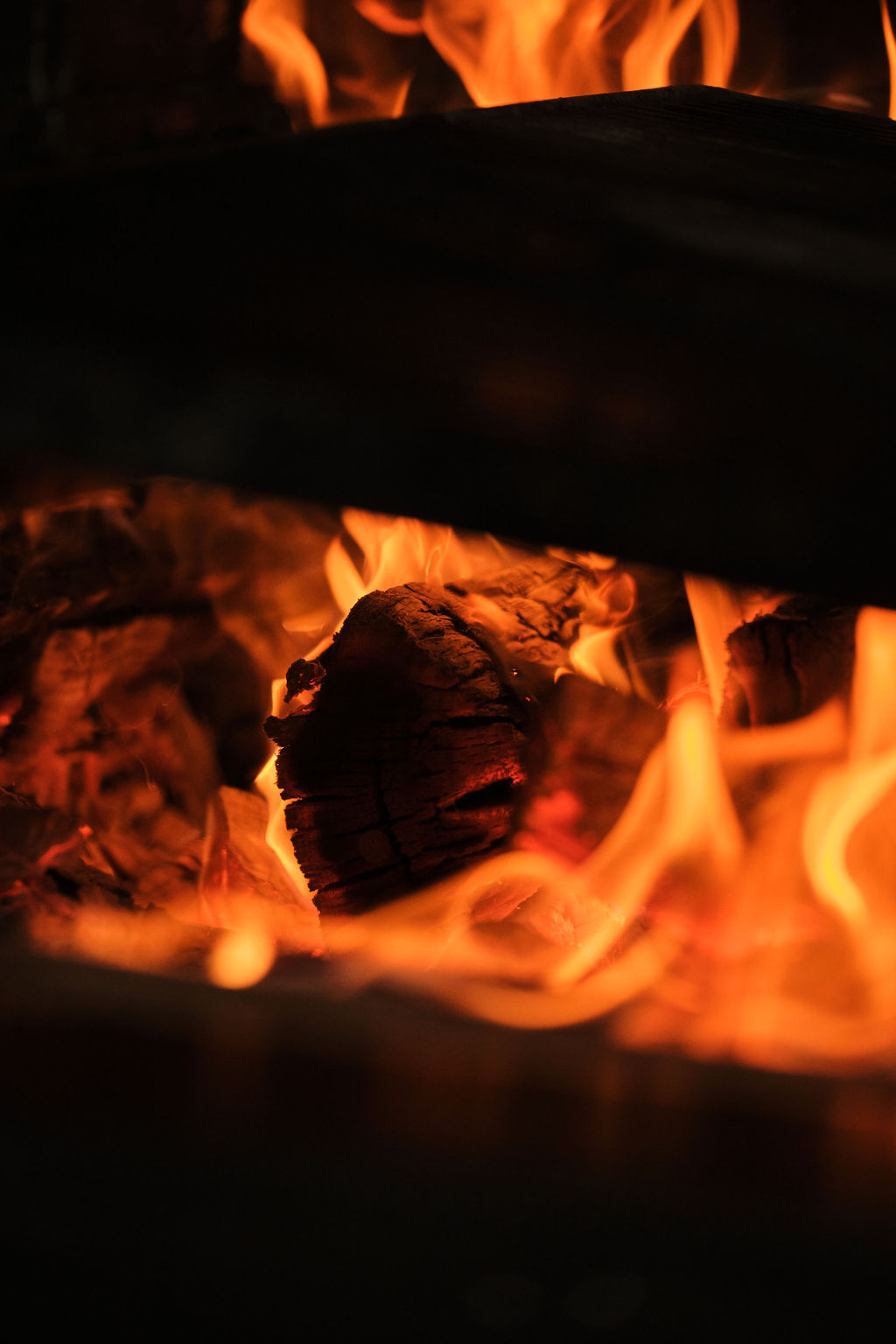 a blurry photo of a fire oven