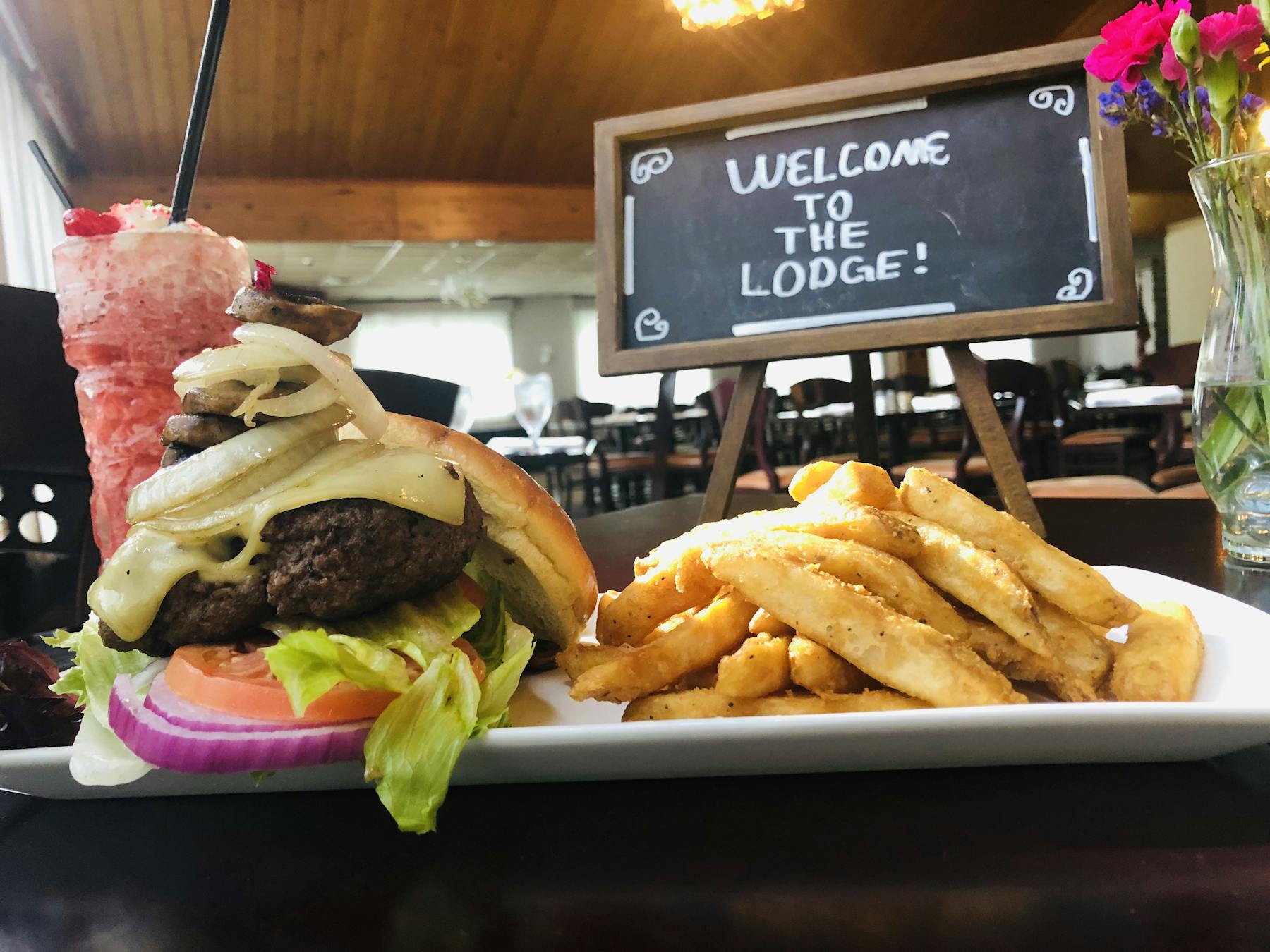 hamburger and fries