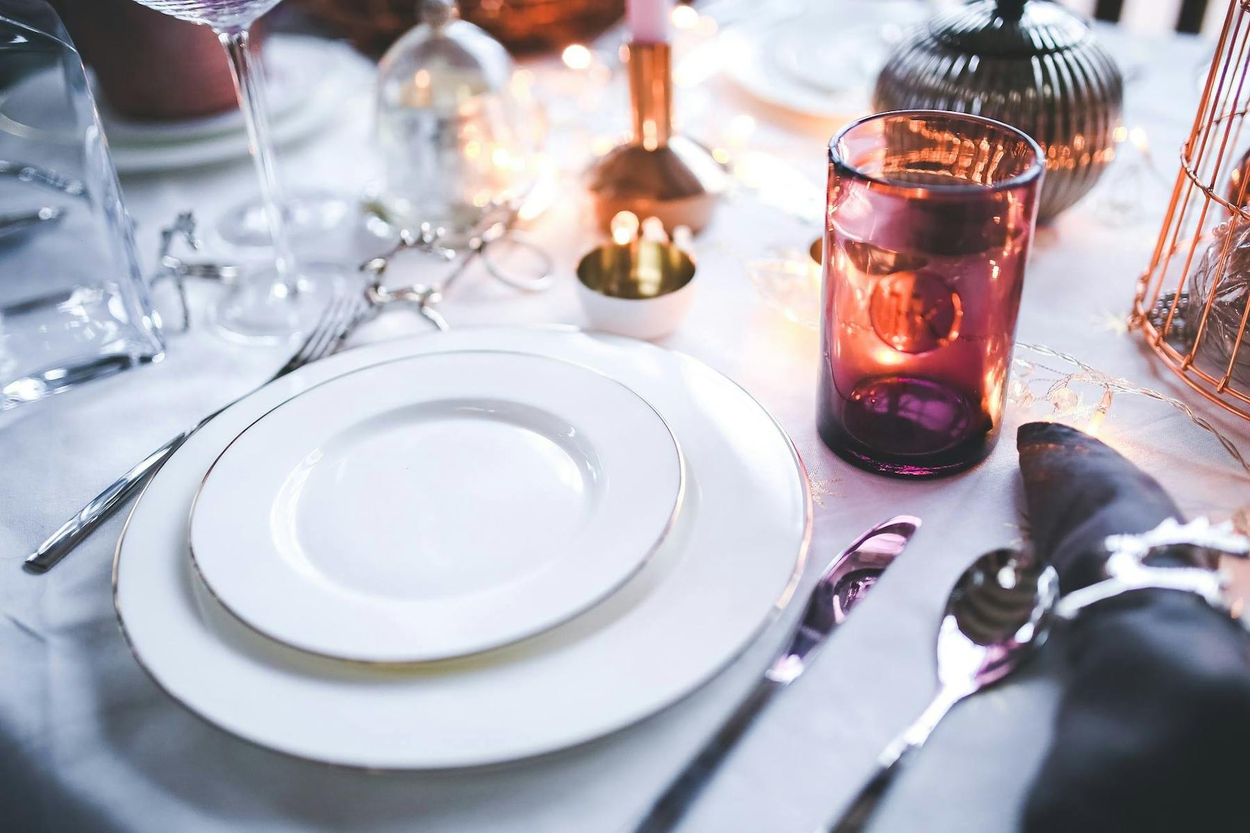 a white plate on a table