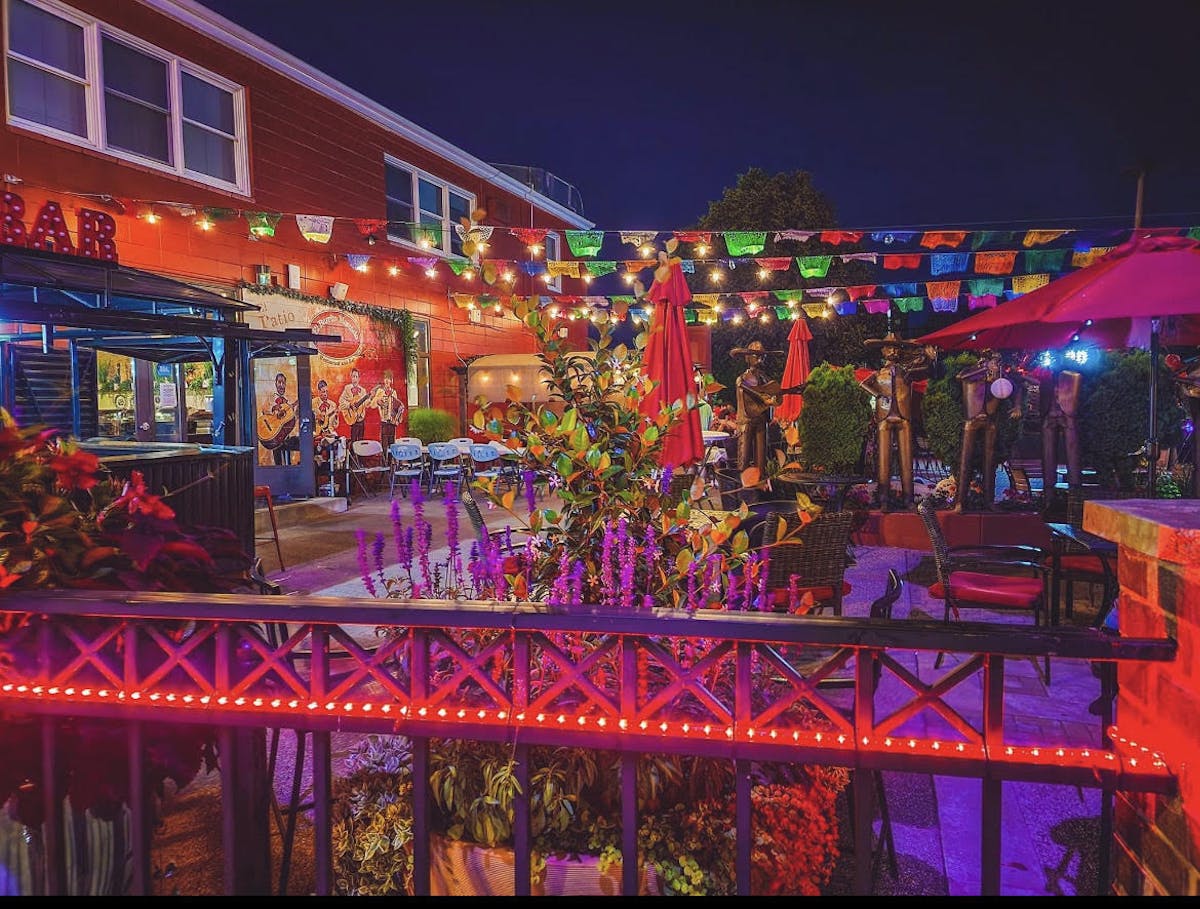 A photo taken by Joe Ruiz Jr of the patio in the evening