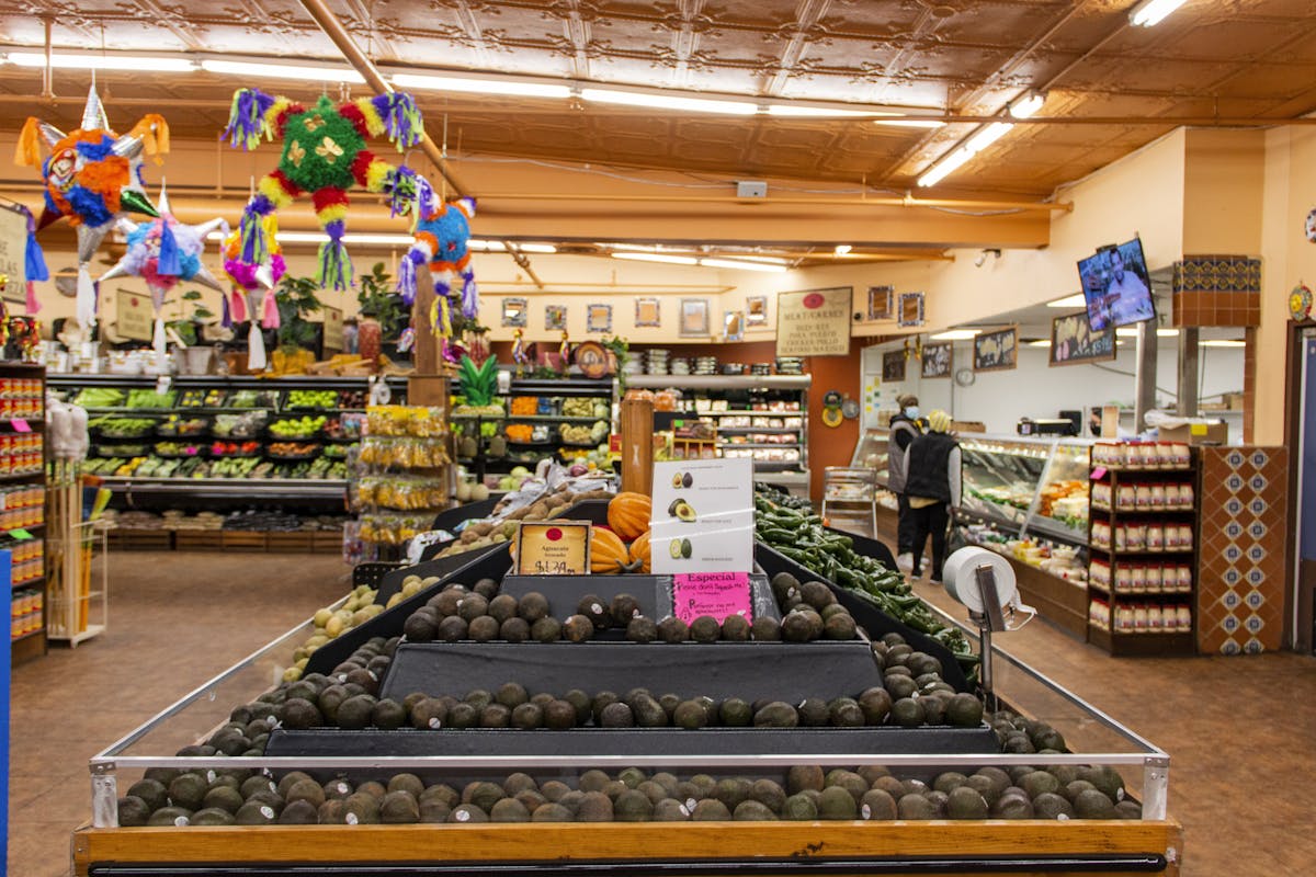 a store filled with lots of luggage