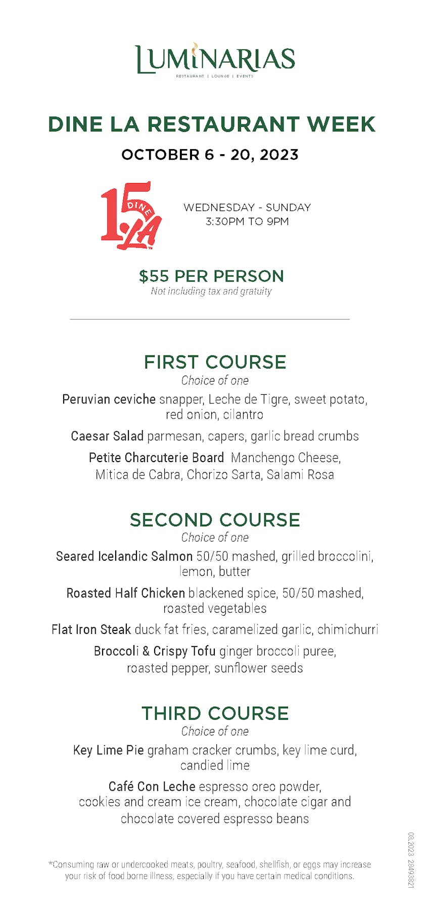 Dine LA Restaurant Week Luminarias Restaurant and Special Events