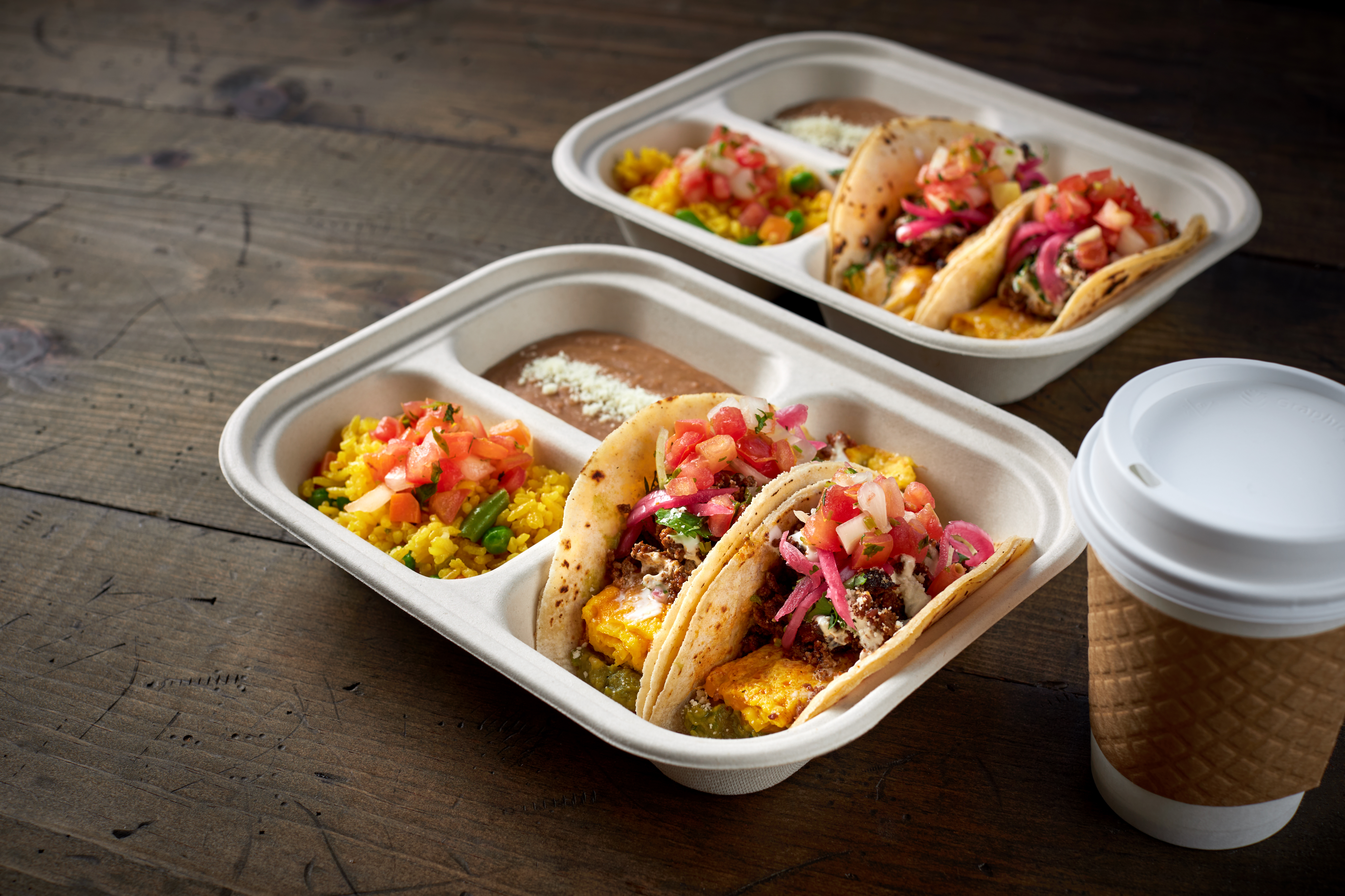 a tray of food on a plate