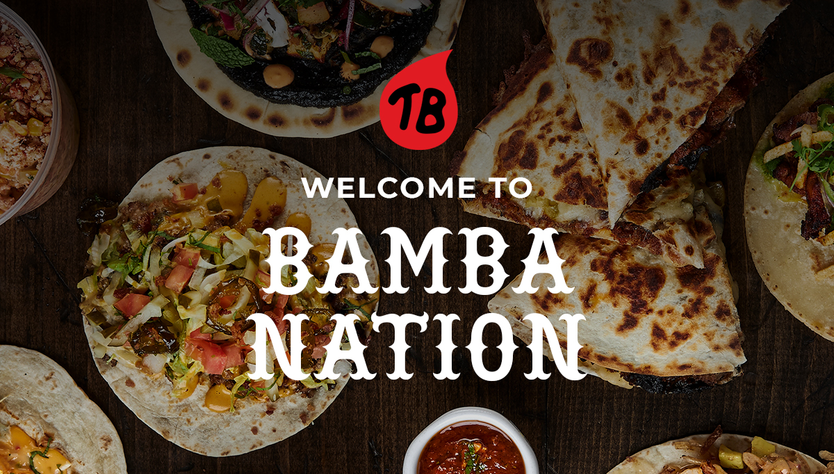 Header graphic with a background of food overlayed by the text 